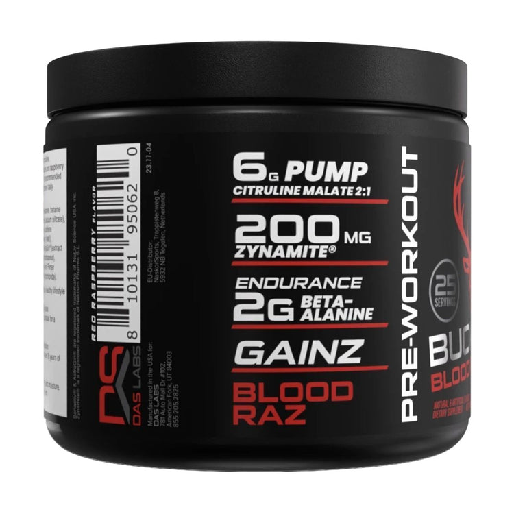 Bucked Up pre-workout label panel