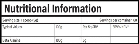 TBJP Beta Alanine 300g tub, alternative view