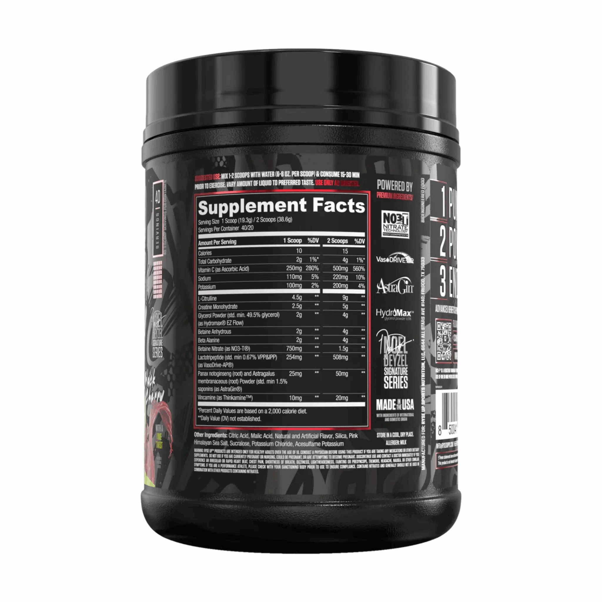 ryse pump daddy pre-workout supplement facts