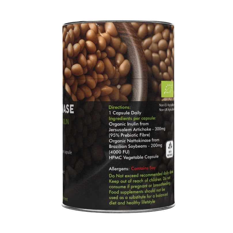 Organic Nattokinase with Inulin – 4000 FU | 60 Capsules