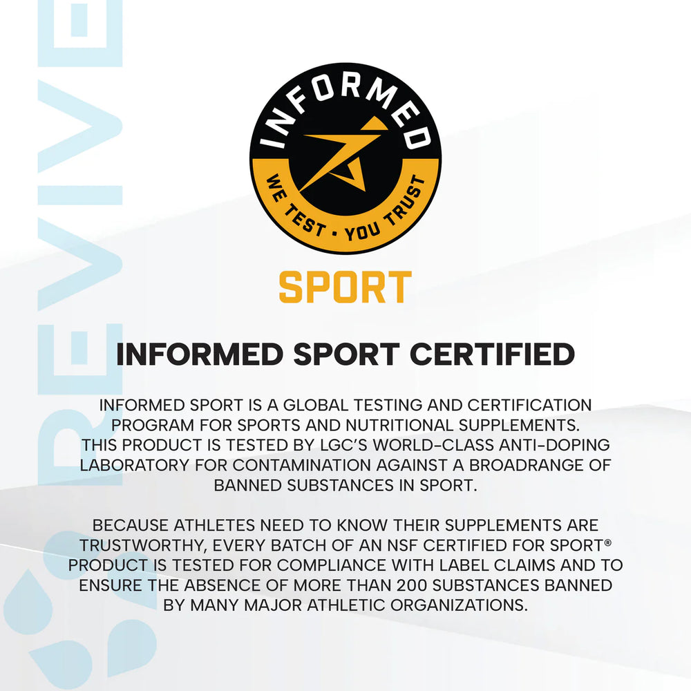 Informed Sport certification logo and text on a white background