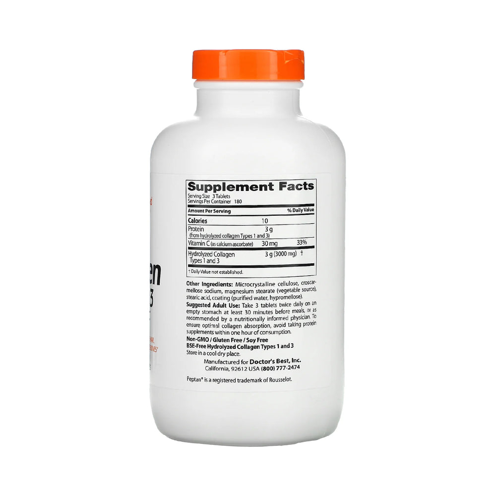 Doctors Best Collagen Type 1 And 3 1000Mg 180Tab