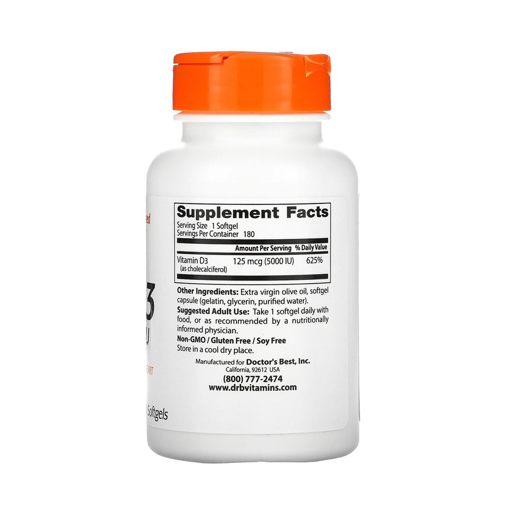 Doctors Best Vitamin D3 5000IU 180 Softgels
