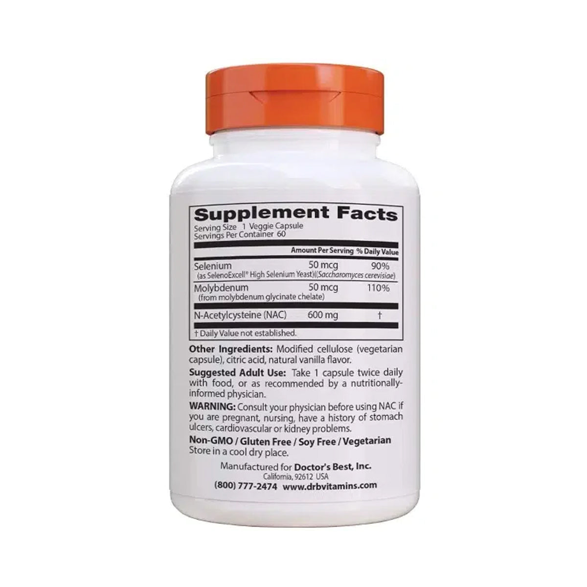 Doctors Best NAC Detox Regulators 60Vcaps