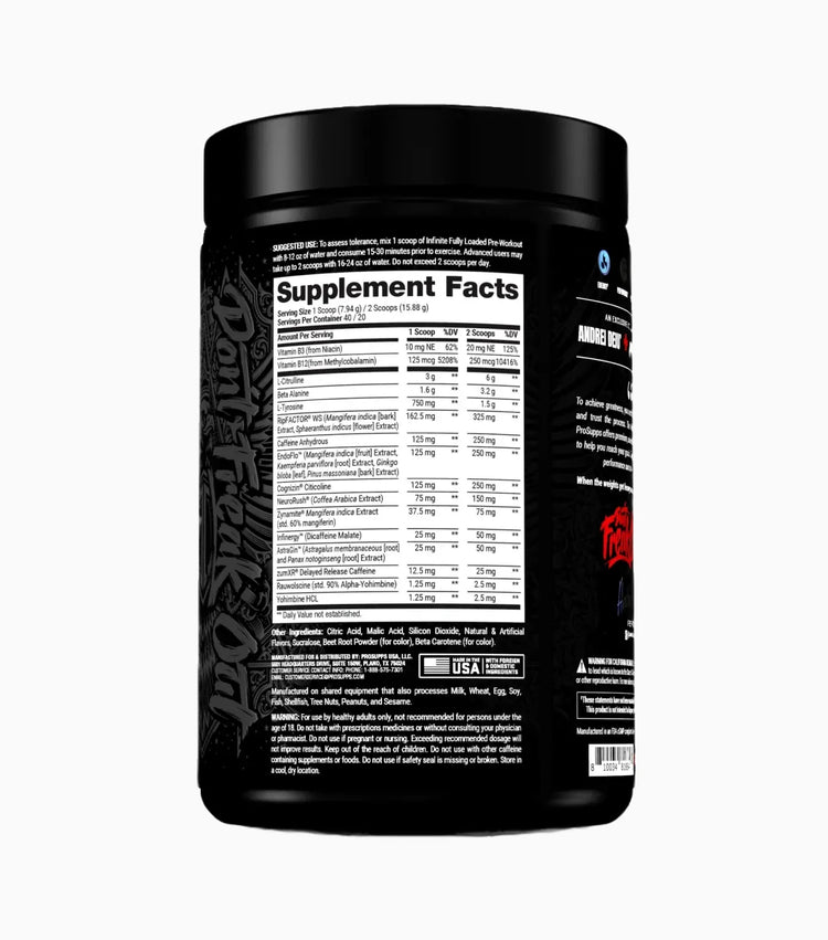 ProSupps Pro Series Infinite pre-workout tub, alternative view