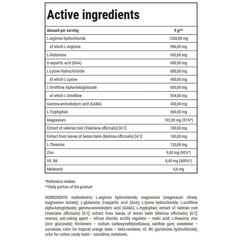 trec nutrition sleep-er supplement facts