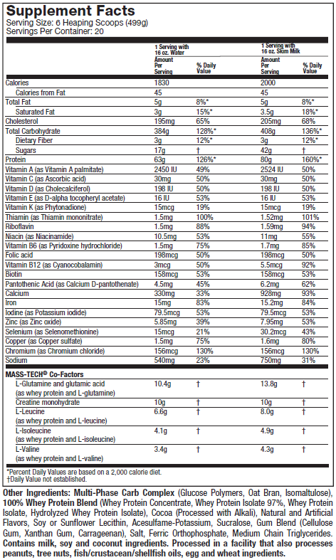 MUSCLETECH MASS TECH EXTREME 2700KG