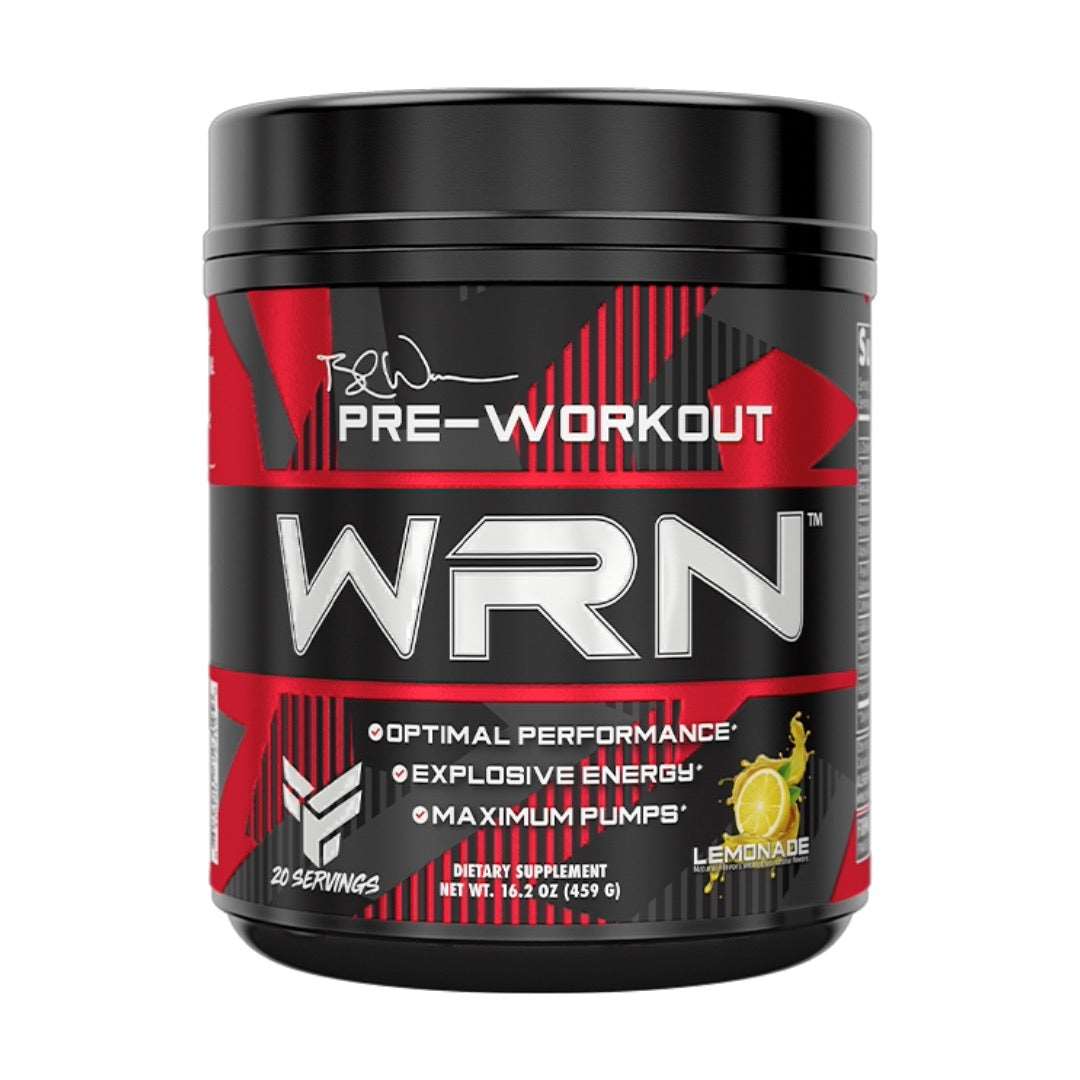 wrn, preworkout, lemonade, front packet