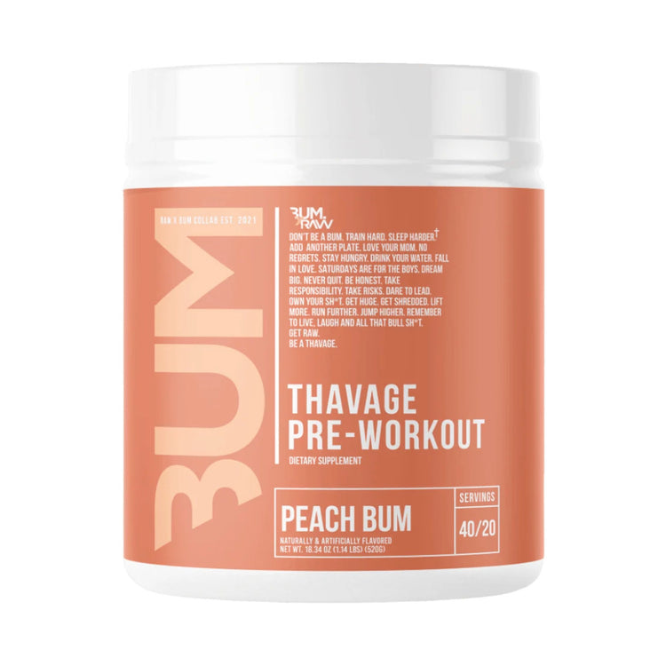 CBum Thavage pre-workout 520g, Peach Bum flavour