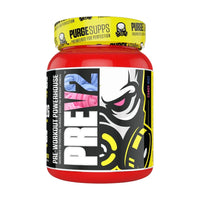 Supplement bottle with 'Purge Supps' branding on a white background