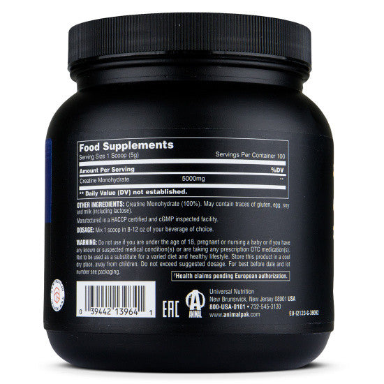 Animal Micronized Creatine Powder tub, alternative view