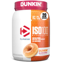 Dymatize ISO 100 hydrolysed whey protein isolate tub, Dunkin' Glazed Donut flavour, 20 servings