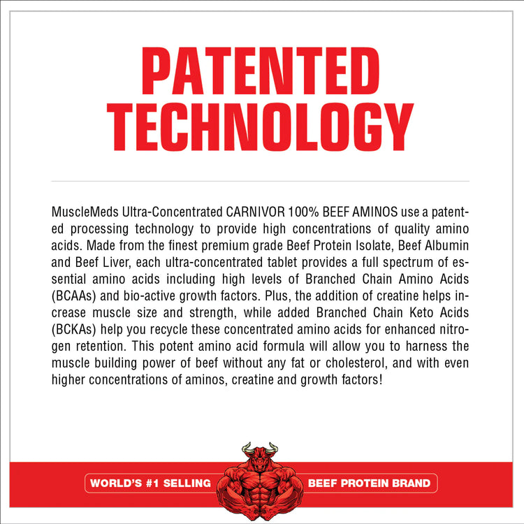 MuscleMeds Carnivor Beef Aminos manufacturer technology graphic