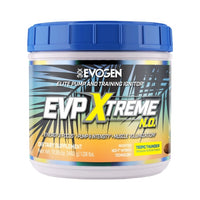 EvoGen EVP Xtreme N.O. supplement container with blue lid on a white background