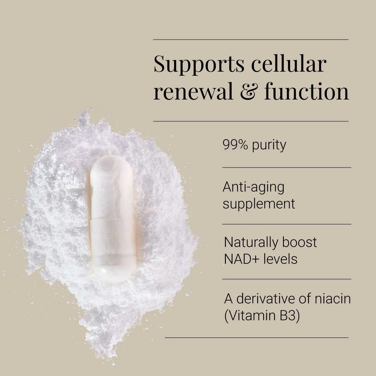 NMN Capsules 99% Pure NAD+ Booster 60Vcaps