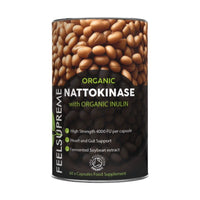 Organic Nattokinase 4000 FU with Inulin supplement bottle – 60 capsules, plant-based wellness formula