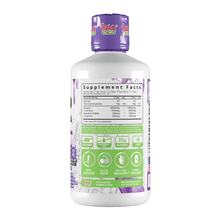 Psycho Syrup Pump Pre Workout Nitric Oxide Booster 946ml