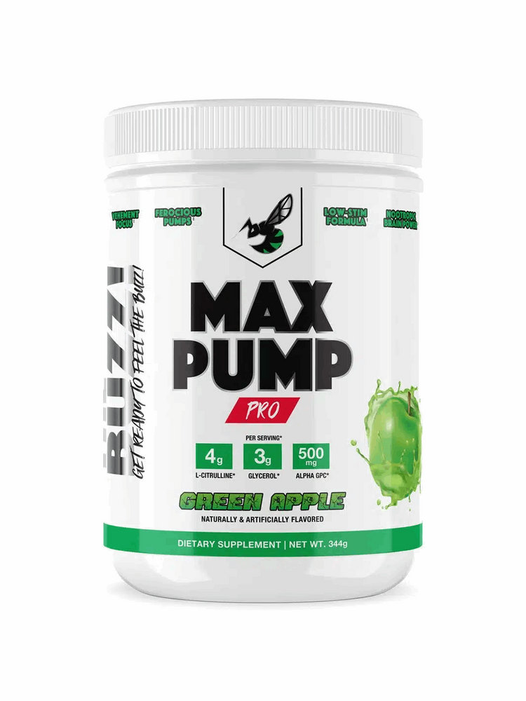 The Buzz Max Pump Pro 340g, Green Apple flavour
