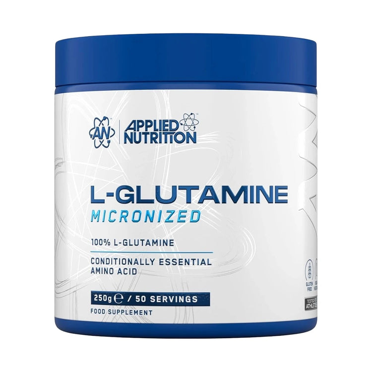 Applied Nutrition L-Glutamine powder tub, front of pack