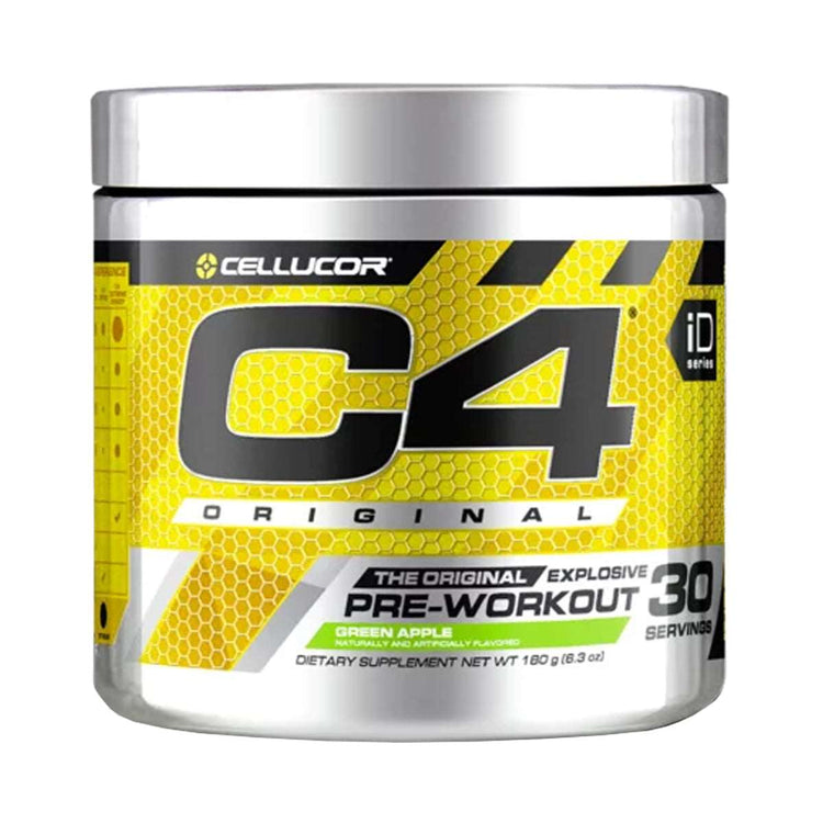 Cellucor C4 Original pre-workout tub, Green Apple flavour, 30 servings, front of pack