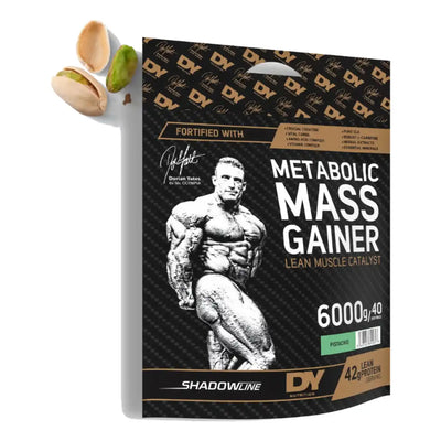 DY Nutrition Metabolic Mass Gainer 6000g bag, Pistachio flavour, front of pack on white background