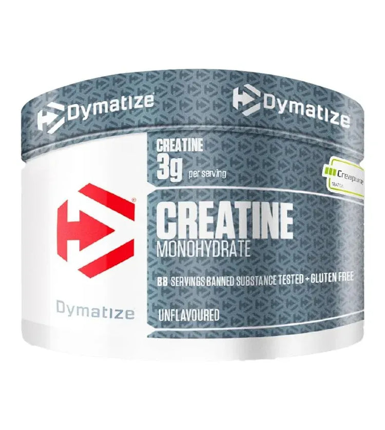 Dymatize Creatine Monohydrate 300g unflavoured Creapure powder tub, front of pack