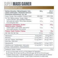 Dymatize Super Mass Gainer 2943g Cookies & Cream nutrition and supplement facts label