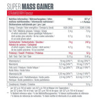 Dymatize Super Mass Gainer 2943g Strawberry nutrition and supplement facts label