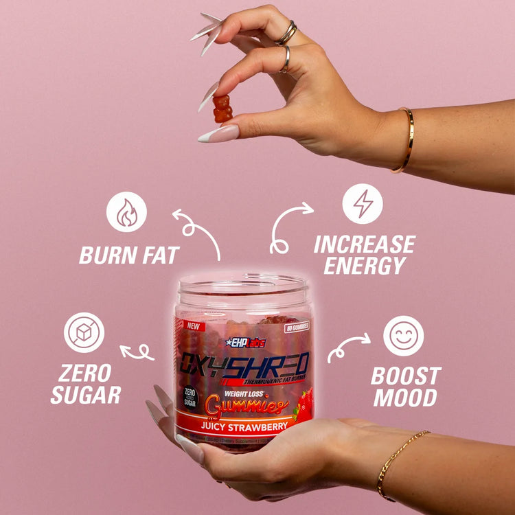 EHP Labs OxyShred Gummies nutritional information panel