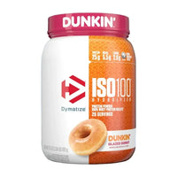Dymatize ISO 100 hydrolysed whey protein isolate tub, Dunkin' Glazed Donut flavour, 20 servings