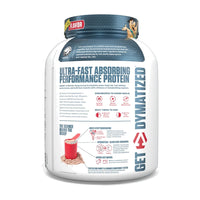 Dymatize ISO 100 2.3kg Cocoa Pebbles, back of tub showing product information