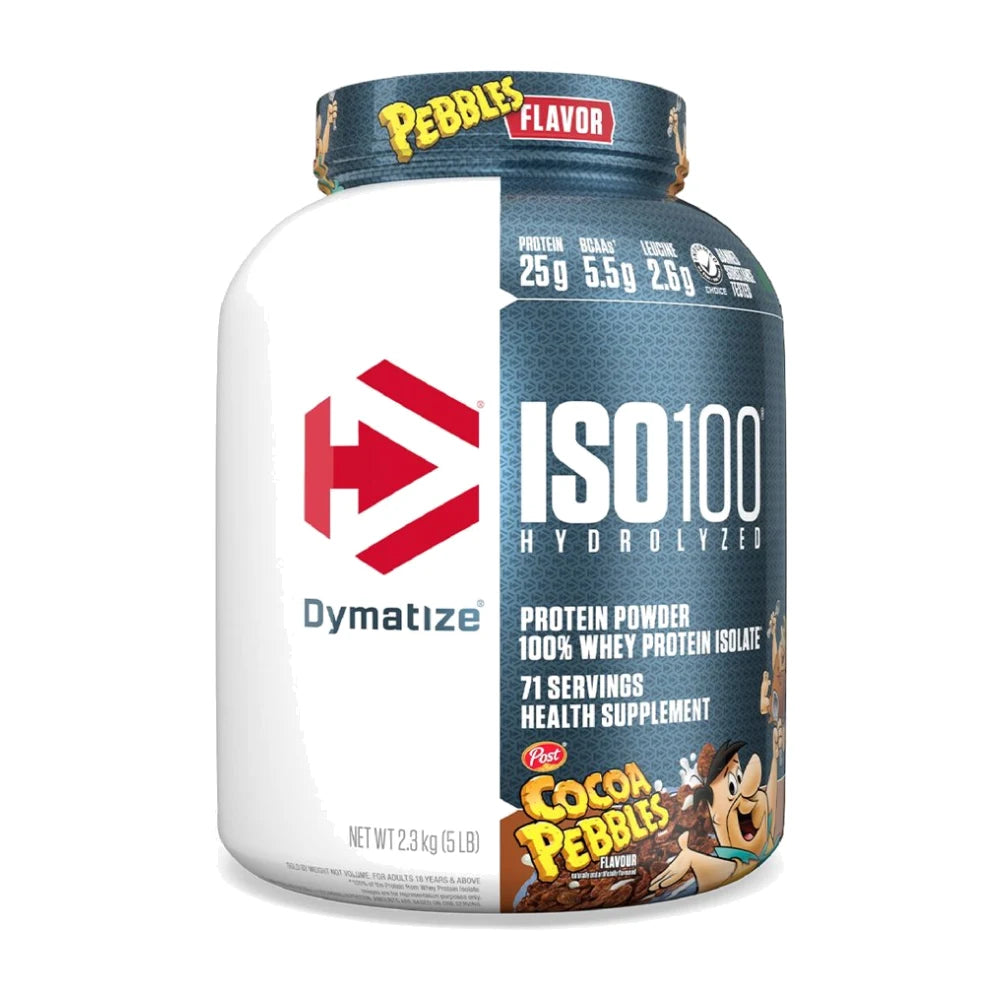 Dymatize ISO 100 hydrolysed whey protein isolate 2.3kg tub, Cocoa Pebbles flavour, 71 servings