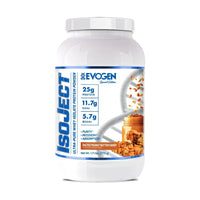 Evogen IsoJect Whey Protein Isolate Salted Peanut Butter Candy tub front on white background