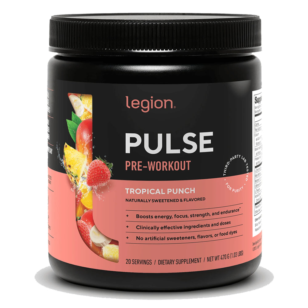 Legion Pulse pre-workout Tropical Punch 20 servings tub