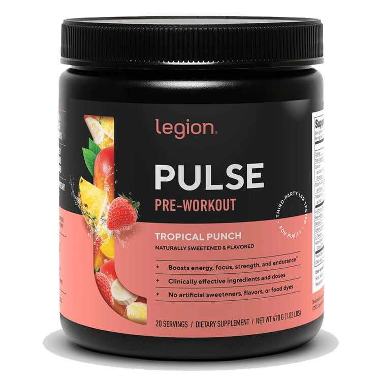 Legion Pulse pre-workout Tropical Punch 20 servings tub