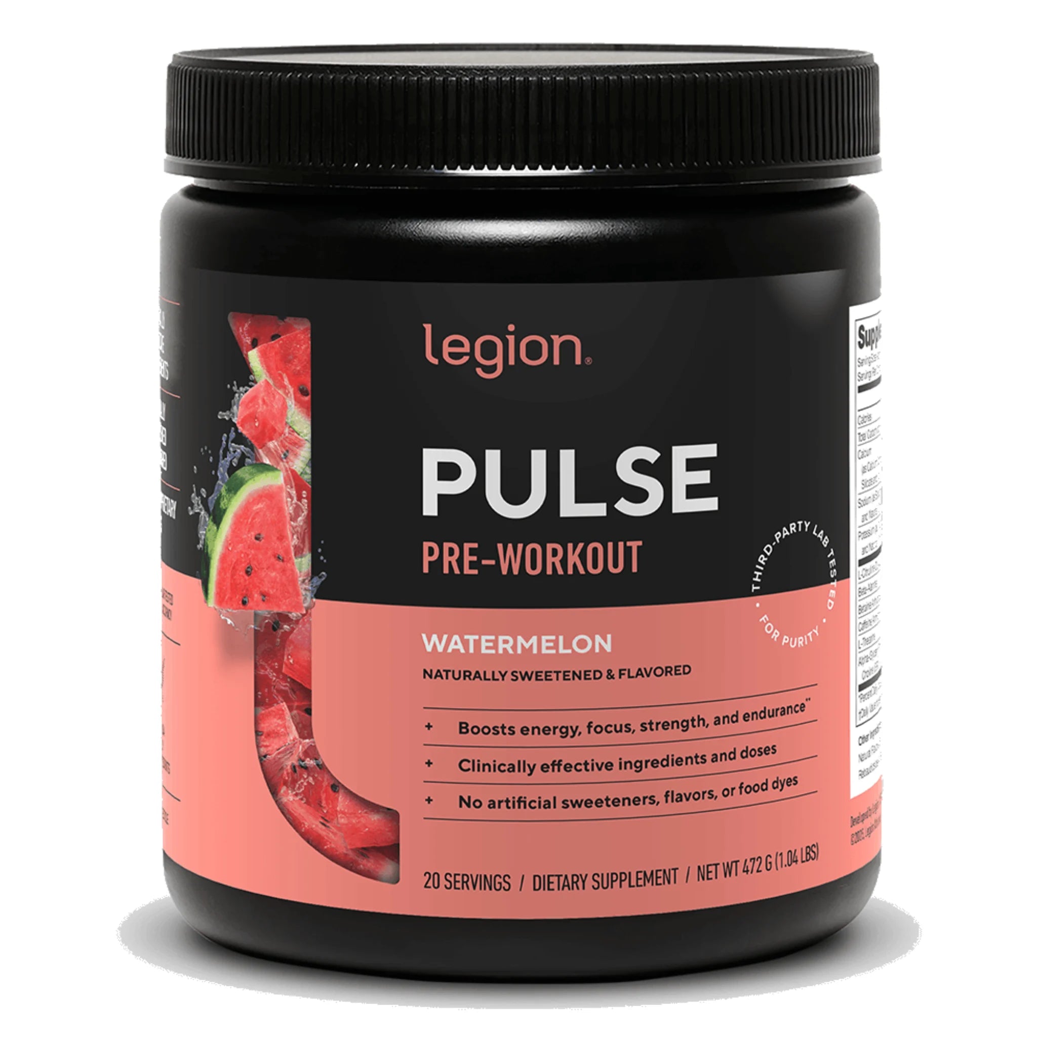 Legion Pulse pre-workout Watermelon 20 servings tub