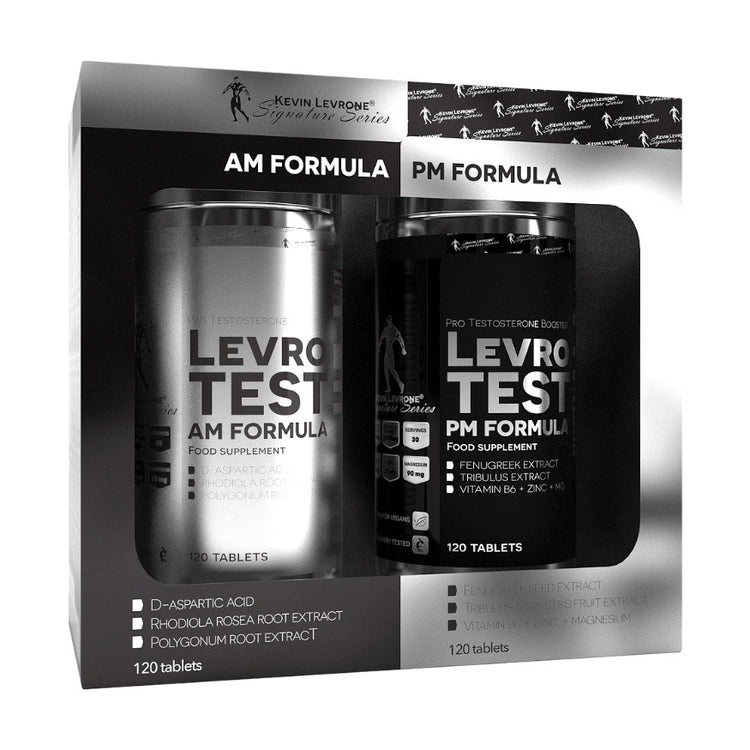 Kevin Levrone LevroTest AM and PM formula, 240 tablet pack, front of pack