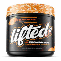 Lifted Hyperdrive Solar Orange 440g pre-workout tub