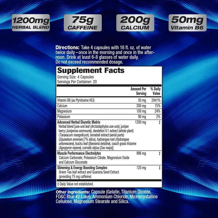 MHP Xpel supplement facts panel