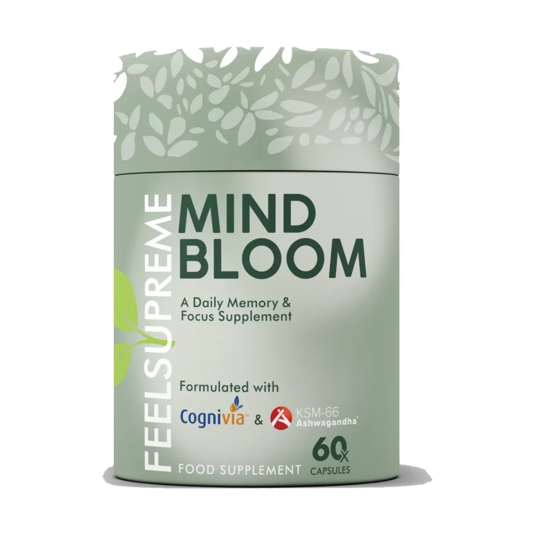 Feel Supreme Mind Bloom 60 capsules tub front on white background