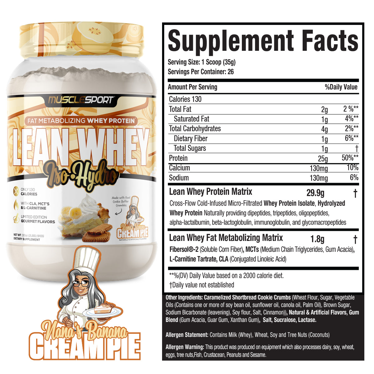 Lean Whey Protein Isolate & Hydrolyzed 900G