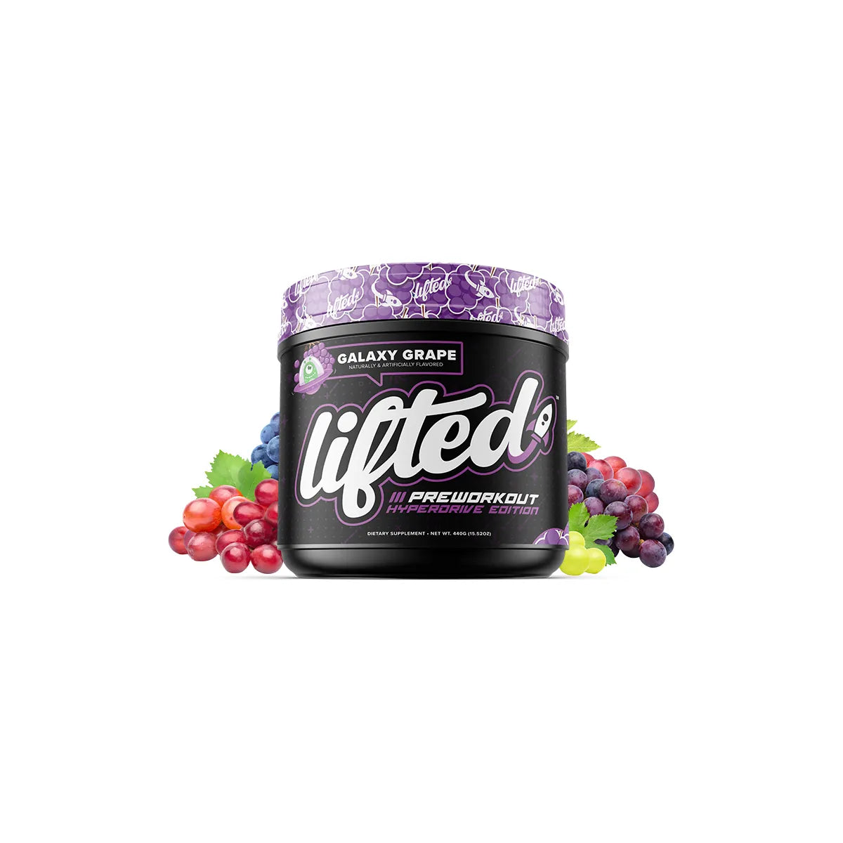 MuscleSport Lifted Hyperdrive 440g Galaxy Grape pre-workout