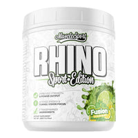 MuscleSport Rhino Sport pre-workout, Citrus Fusion, tub front on white background