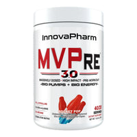 InnovaPharm MVPRE 3.0 pre-workout, Rocket Pop, tub front on white background