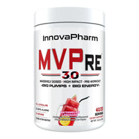 InnovaPharm MVPRE 3.0 pre-workout, Watermelon Lemonade, tub front on white background