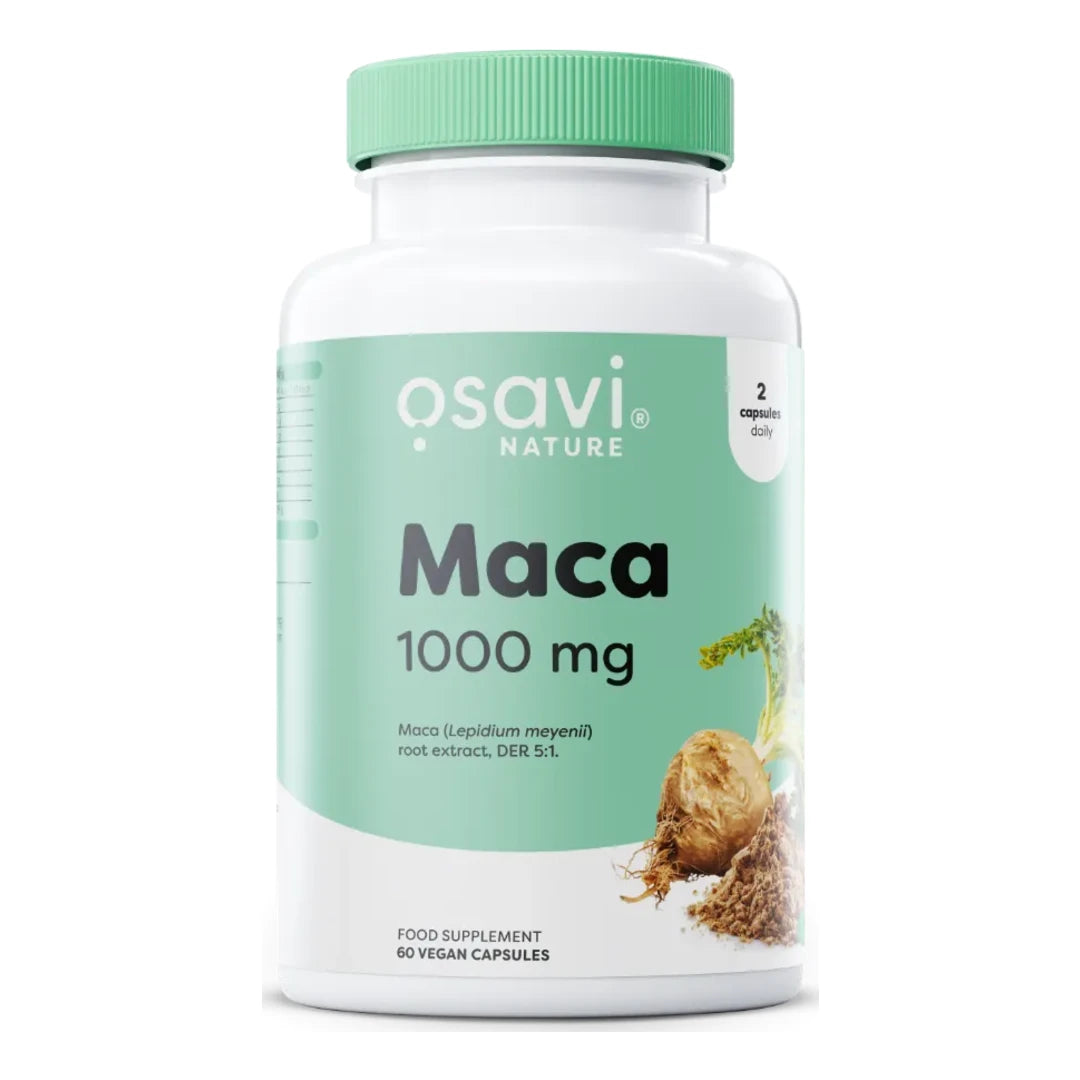 Osavi Maca 1000mg 60 vegan capsules tub front on white background