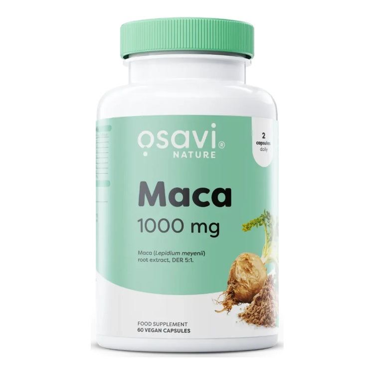 Osavi Maca 1000mg 60 vegan capsules tub front on white background