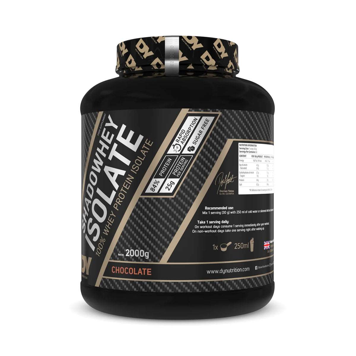 Dy Nutrition Isolate Whey Protein Shadowhey 2Kg, 66 Servings