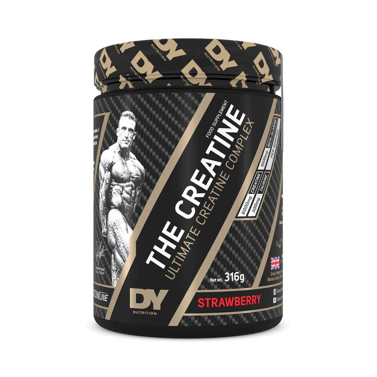 DY Nutrition The Creatine 316g tub, Strawberry flavour, front of pack
