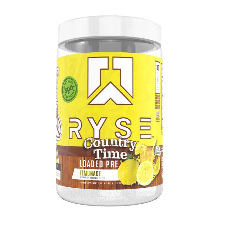 RYSE Loaded Pre Country Time Lemonade pre-workout tub, 30 servings